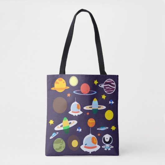 Space Planet Sterrenstelsel Tote Bag (Voorkant)