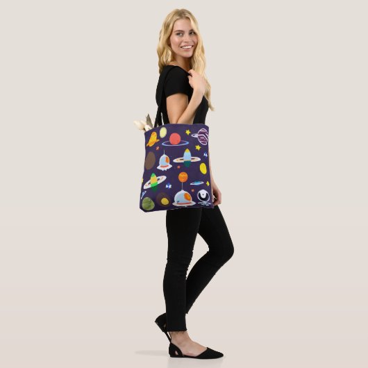 Space Planet Sterrenstelsel Tote Bag (Op model)