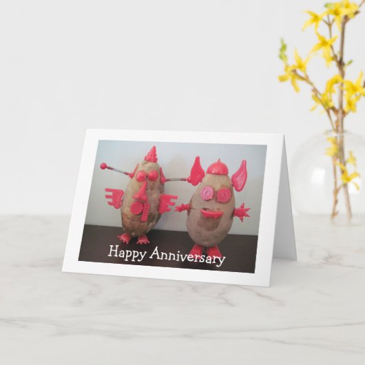 Space Potatoes Jubileum Blank Wenskaart Kaart (Gele Bloem)