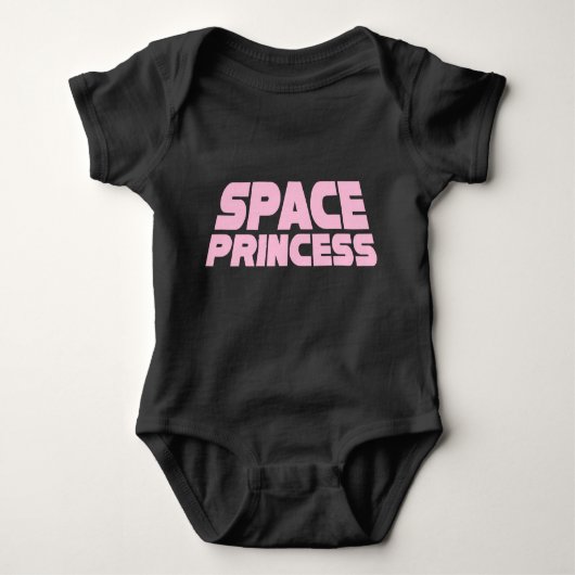 Space Princess - Baby Jersey Bodysuit (zwart) (Voorkant)