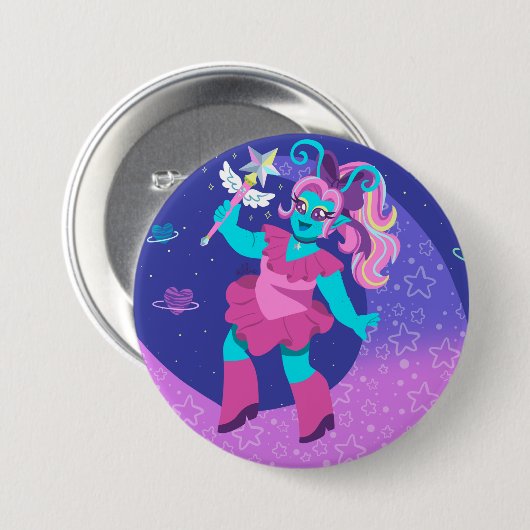 Space Princess Ronde Button 7,6 Cm (Voorkant /achterkant)