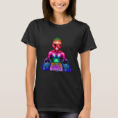 Space Psychedelic Rave Alien DJ Techno House Music T-shirt (Voorkant)