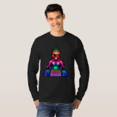 Space Psychedelic Rave Alien DJ Techno House Music T-shirt (Voorkant volledig)