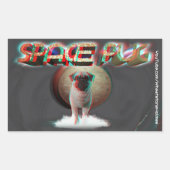 Space Pug 3D Rechthoekige Sticker (Voorkant)