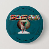 Space Pug 3D Ronde Button 7,6 Cm (Voorkant)