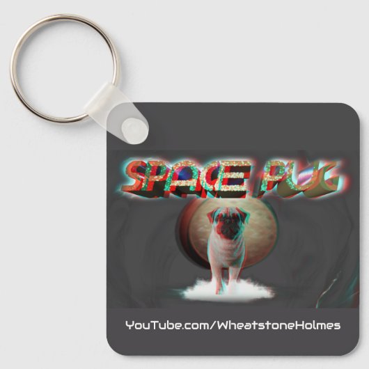 Space Pug 3D Sleutelhanger (Voorkant)