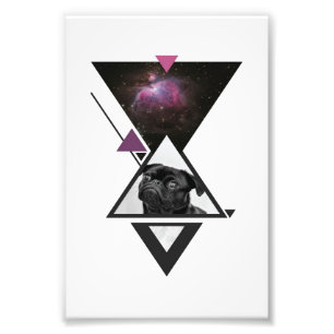 Space Pug   Black Pug Dog Gift Idea for Pug Lovers Foto Afdruk