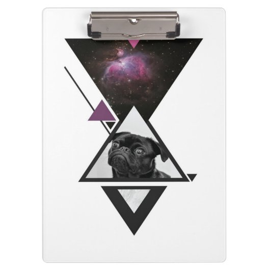 Space Pug | Black Pug Dog Gift Idea for Pug Lovers Klembord (Voorkant)