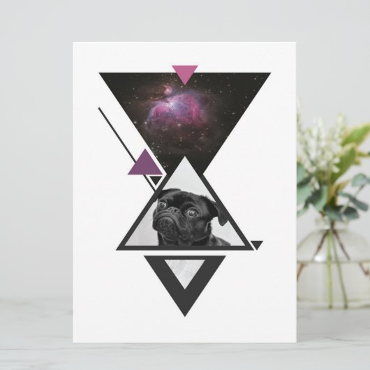 Space Pug | Black Pug Dog Gift Idea for Pug Lovers Menu (Staand voorkant)