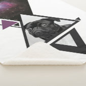 Space Pug | Black Pug Dog Gift Idea for Pug Lovers Sherpa Deken (3/4)