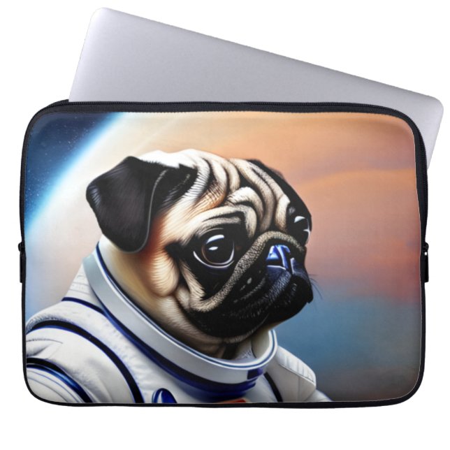 Space Pug Laptop Sleeve (Voorkant)
