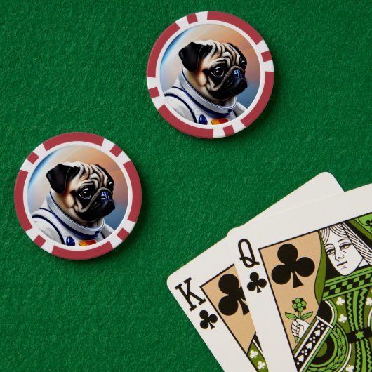 Space Pug Poker Chips (Pokertafel (Dubbel))