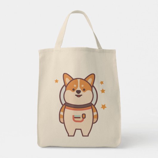Space Pup Adventure Canvas tas - Astronaut Dog (Achterkant)