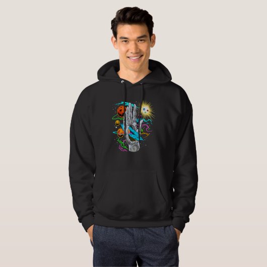 Space Push Through   Galaxy In Solar System Hoodie (Voorkant volledig)