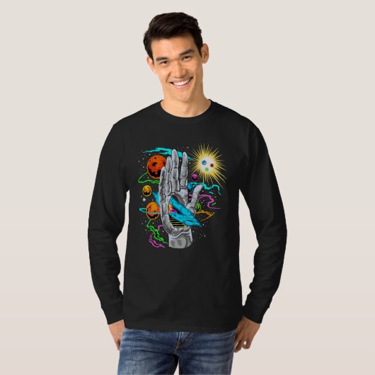 Space Push Through   Galaxy In Solar System T-shirt (Voorkant volledig)