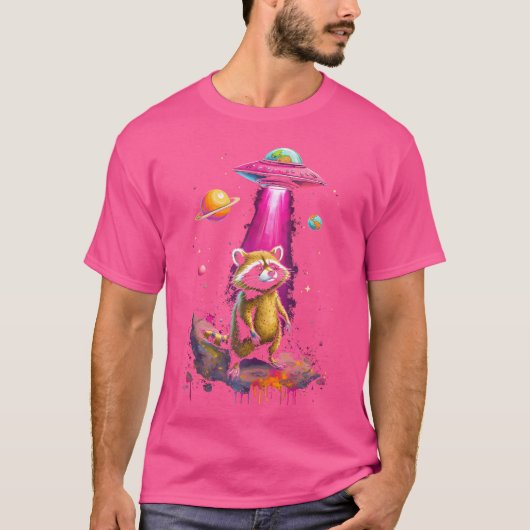 Space Raccoon Ufo T-shirt (Voorkant)