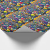 Space Race glanzend inpakpapier (Hoek)