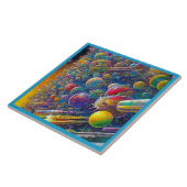 Space Race grote keramische tegel Tegeltje (Zijkant)