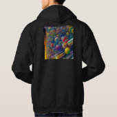 Space Race mannen zwart sweatshirt met capuchon (Achterkant)