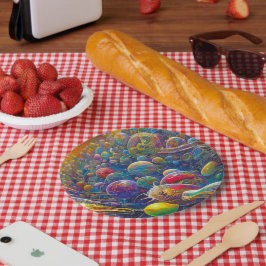 Space Race papier borden Papieren Bordje