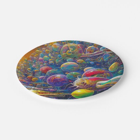 Space Race papier borden Papieren Bordje (Gekanteld)