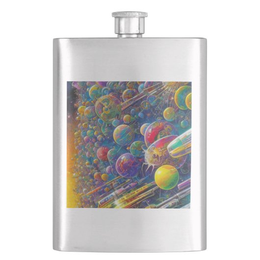 Space Race roestvrij stalen kolf Flacon (Voorkant)