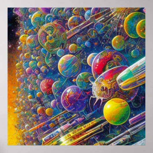 Space Race waarde mat poster (Voorkant)