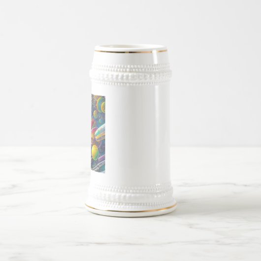 Space Race wit stein gouden sierlijst Bierpul (Center)