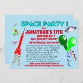 SPACE Raket verjaardagsfeestje in de ruimte Kaart (Voorkant / Achterkant)