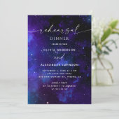 Space Rehearsal Dinner | Galaxy Celestial Wedding Kaart (Staand voorkant)