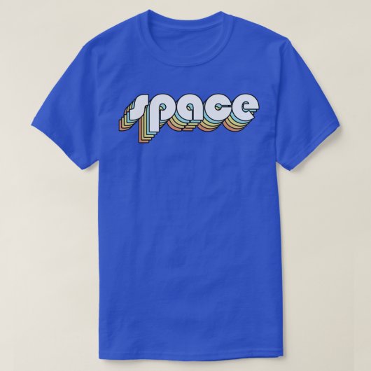 Space Retro Rainbow Typografie Vervaagd Stijl T-shirt (Design voorkant)