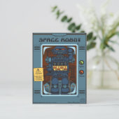 Space Robot Box Speelgoed Briefkaart (Staand voorkant)
