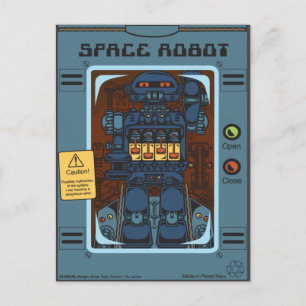 Space Robot Box Speelgoed Briefkaart