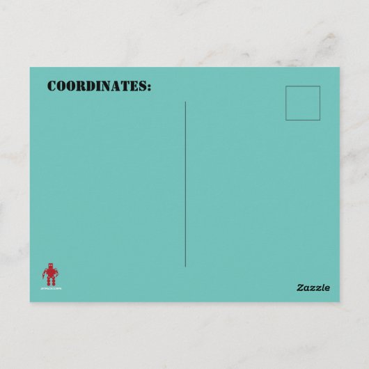 SPACE ROBOTS FUNNY door Jetpackcorps Briefkaart (Achterkant)