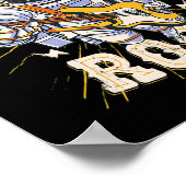 Space Rock Astronaut gitaar muziek liefhebbers voo Poster (Hoek)