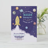Space Rocket 1st Birthday First Trip Sun Moon Kaart (Staand voorkant)