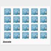 Space Rocket achtergrond - Pas uw eigen Vierkante Sticker (Vel)