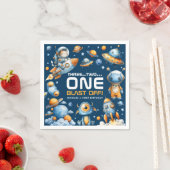 Space Rocket Astronaut Cat Blast Off 1st Birthday Servet (Insitu)