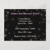 Space Rocket Boys Birthday Photo Template uitnodig Uitnodiging Briefkaart (Achterkant)