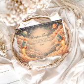 Space Rocket Clouds Diapper Raffle Informatiekaartje