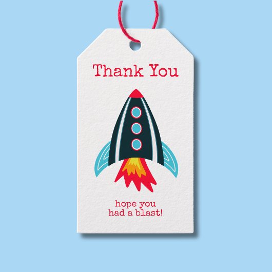 Space Rocket Dank u hartelijk dank Cadeaulabel
