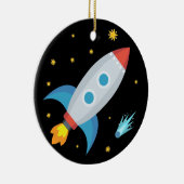 Space Rocket Emoji Keramisch Ornament (Rechts)