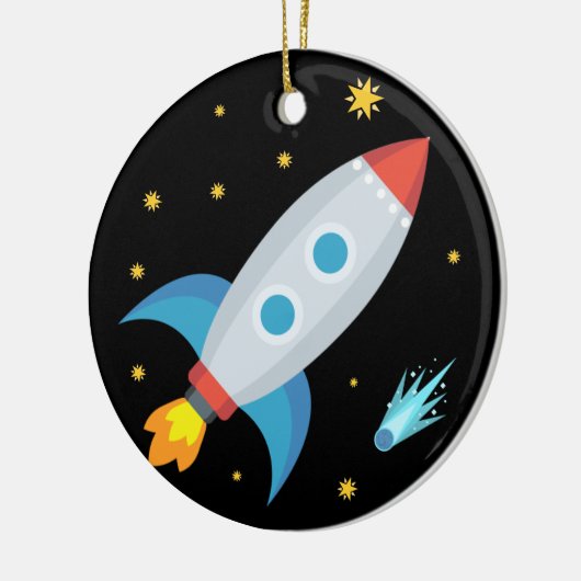 Space Rocket Emoji Keramisch Ornament (Links)