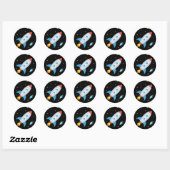 Space Rocket Emoji Ronde Sticker (Vel)