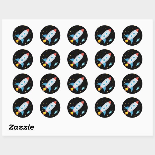 Space Rocket Emoji Ronde Sticker (Vel)