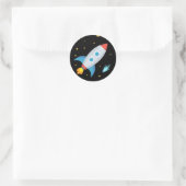 Space Rocket Emoji Ronde Sticker (Tas)