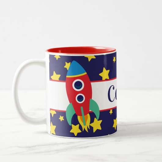 Space Rocket Gepersonaliseerde Mok (Links)