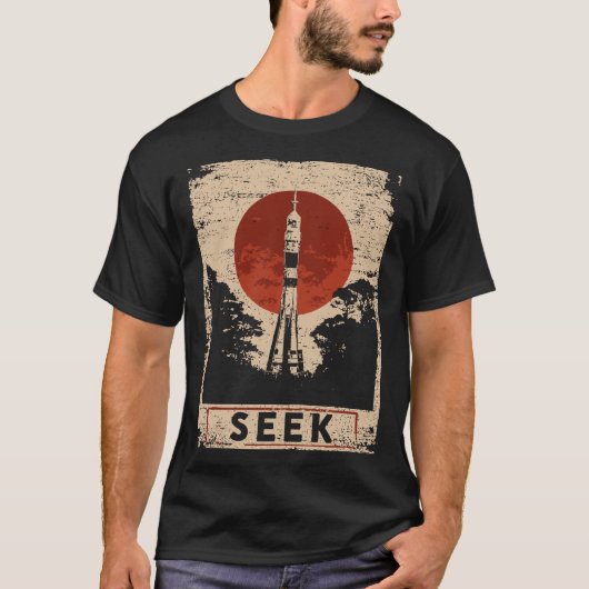  Space Rocket Launch Retro NASA Ontwerp T-shirt (Voorkant)