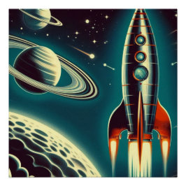 Space Rocket Perfect Poster