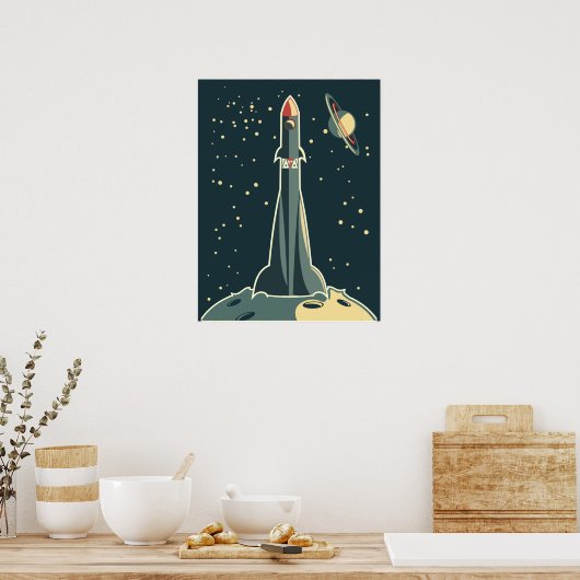 Space Rocket Poster (Keuken)